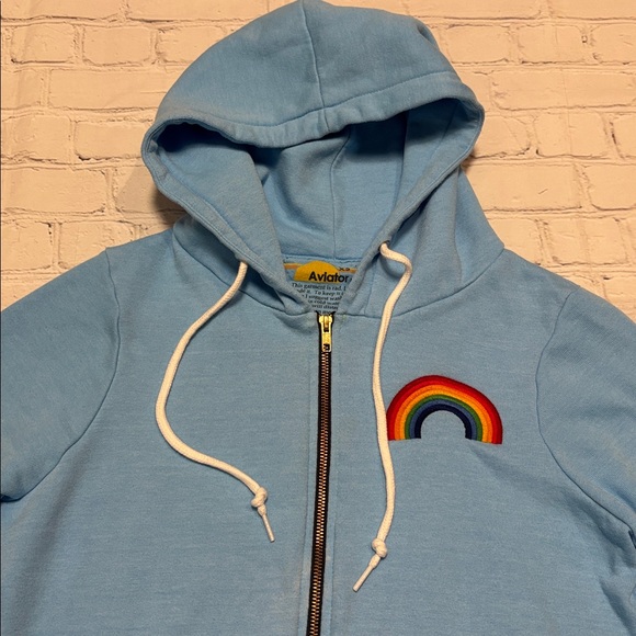 Aviator Nation Rainbow Embroidery Full Zip Hoodie - Picture 4 of 14